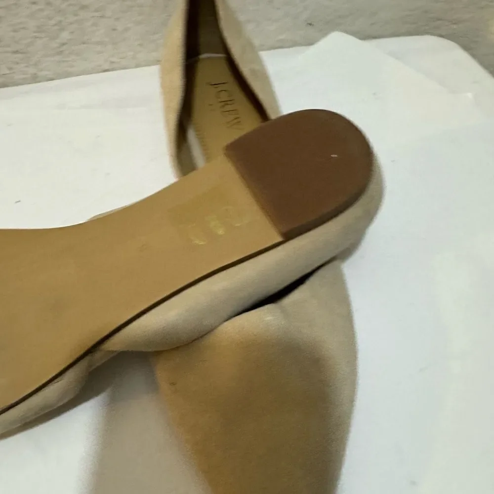 Jcrew suede pointed toe flats tan taupe size 8