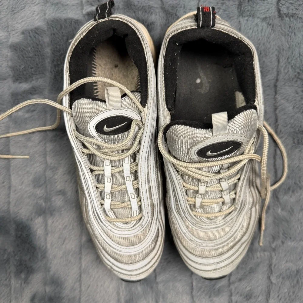 Nike Air Max 97 Silver Bullet Mens 8.5 Metallic Silver 312834-007 Retro Running