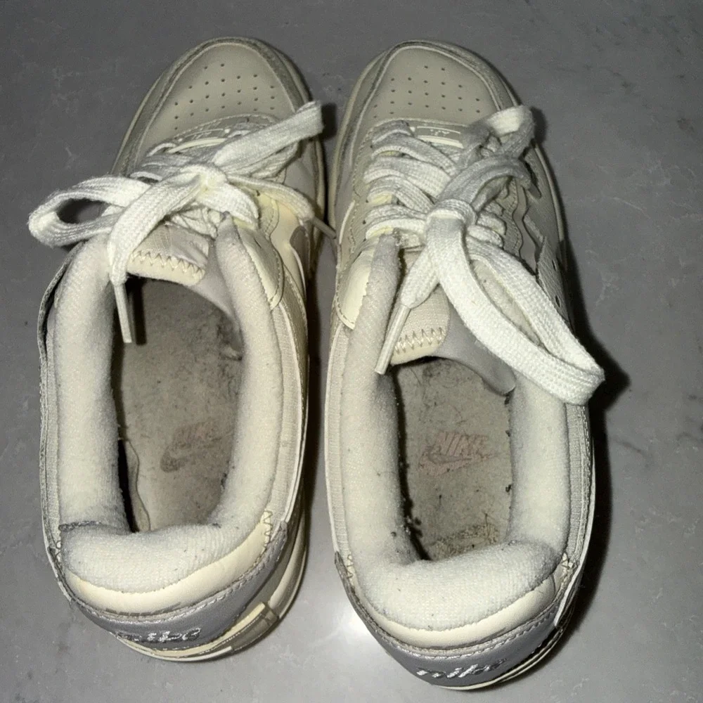 Nike Air Force 1 White Leather Low Top Platforms  Women's Size 8