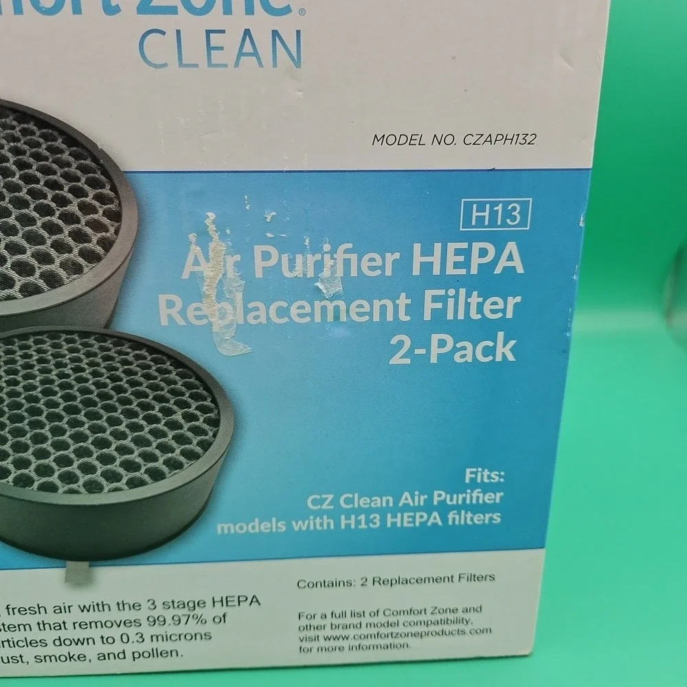 Comfort‎ Zone Clean - CZAPH132 Air Purifier HEPA Replacement Filter (2-Pack)
