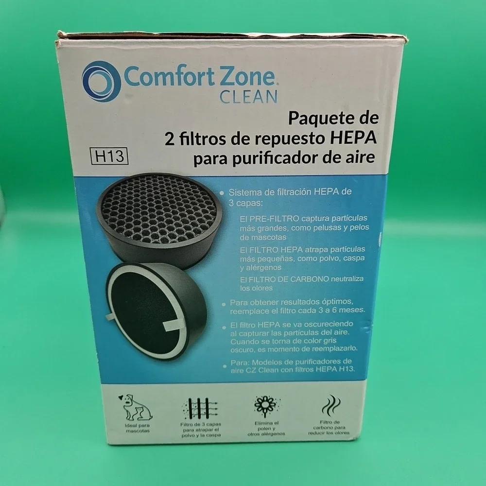Comfort‎ Zone Clean - CZAPH132 Air Purifier HEPA Replacement Filter (2-Pack)
