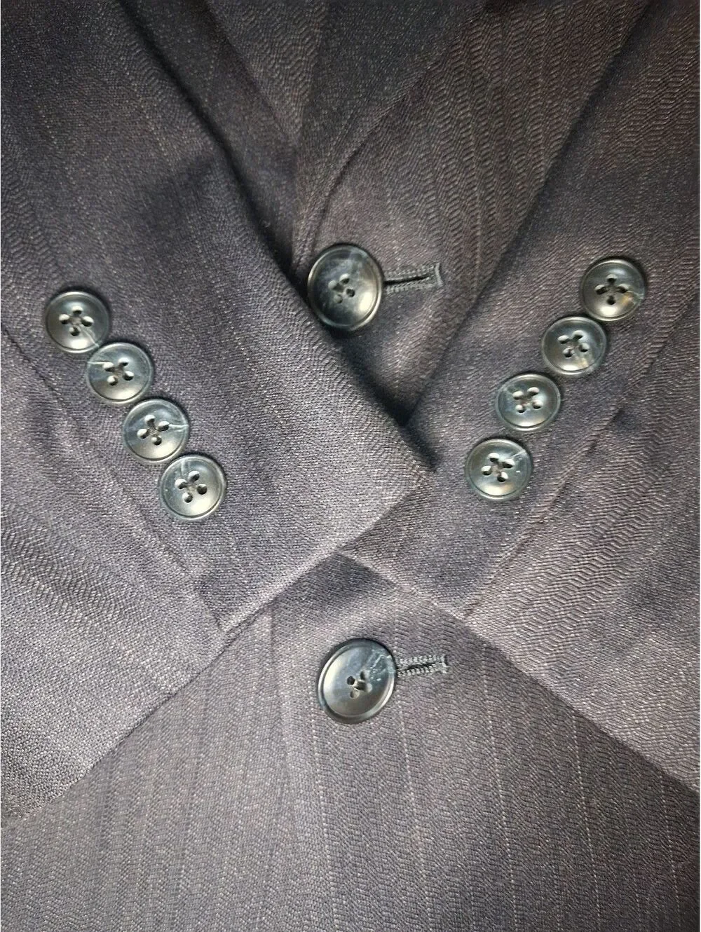 Hart Schaffner Marx 2 PC Suit 40R 32x30 Gray Striped Wool