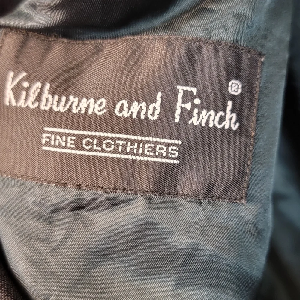 Kilburne And Finch Wool Blend‎ Stripe 2 Button Office Mens Blazer Size 44R