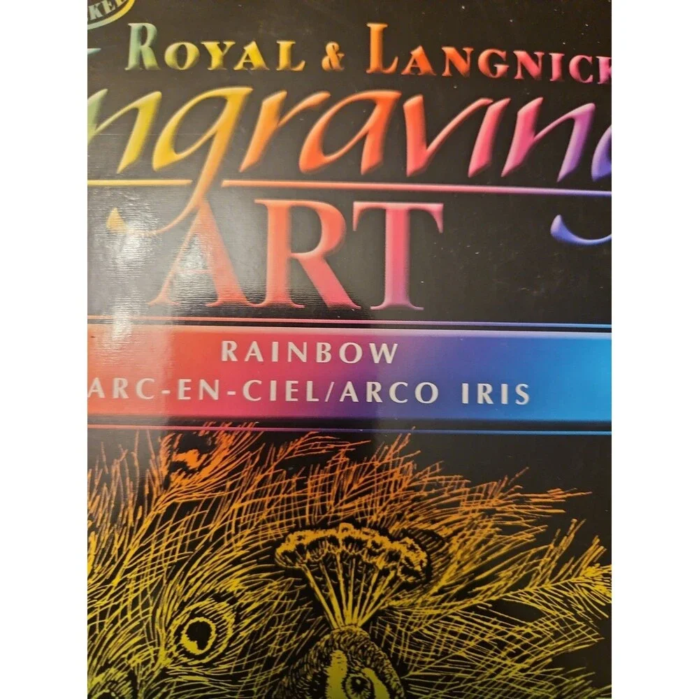 2X Royal & Langnickel(R) Copper/Rainbow Engraving Art Kit 8X10-Hawk & Peacock