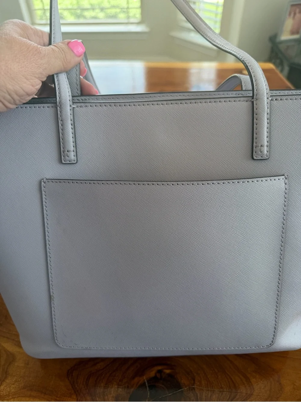 Tory Burch Lavender Saffiano Leather Tote with Removable Strap