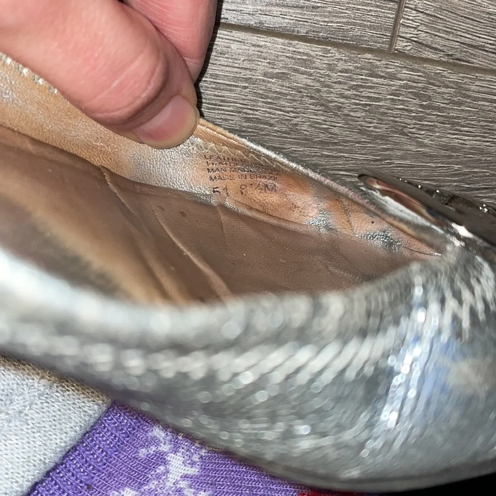 Tory Burch silver flats