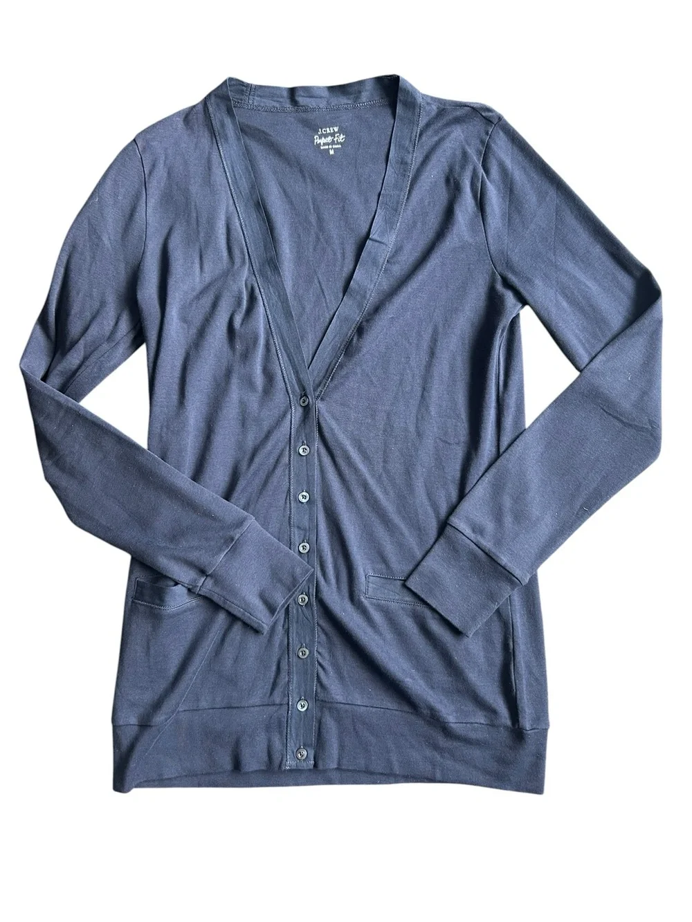 J. Crew Navy Blue Button‎ down long sleeve shirt Size Medium New
