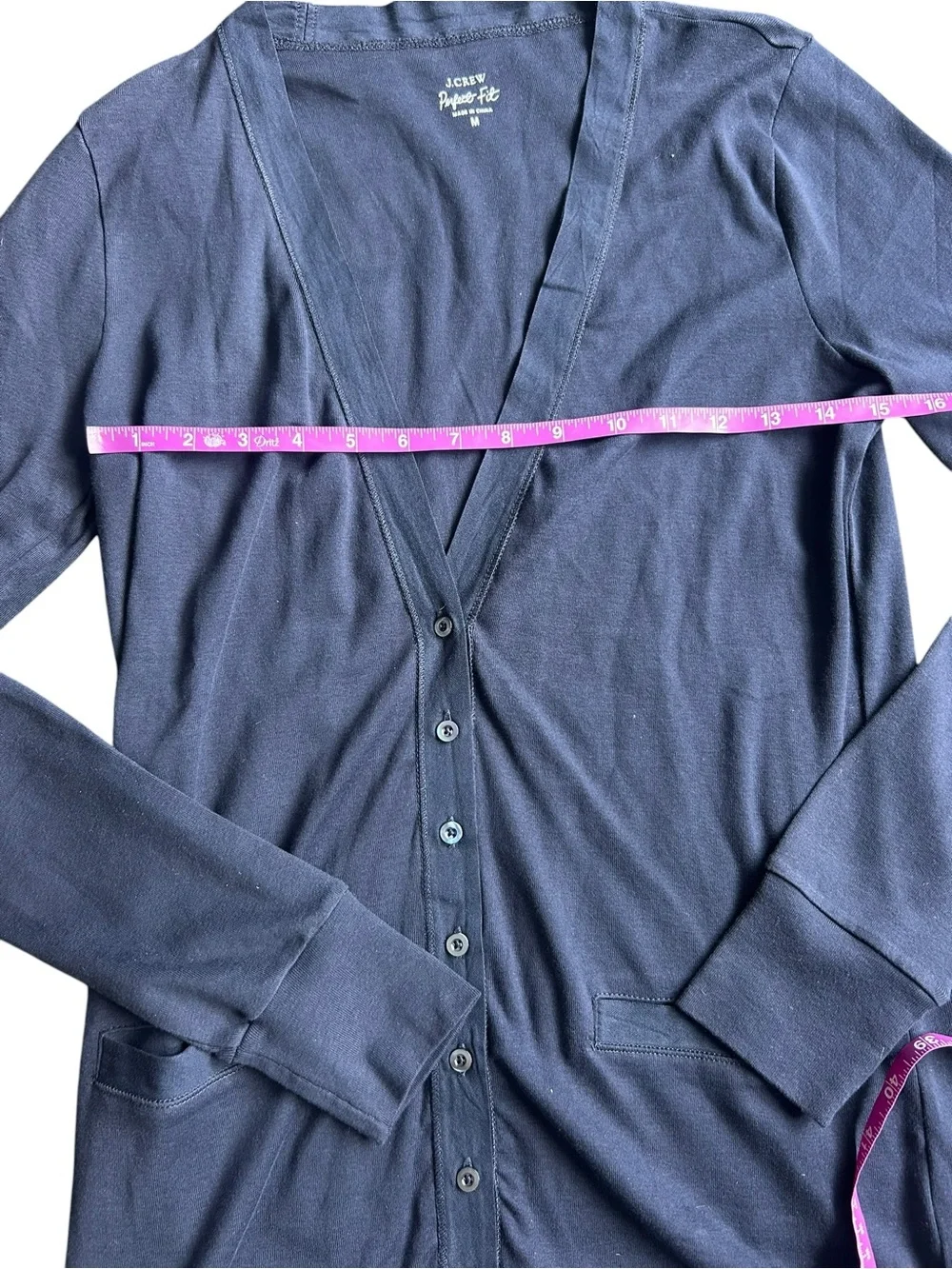 J. Crew Navy Blue Button‎ down long sleeve shirt Size Medium New