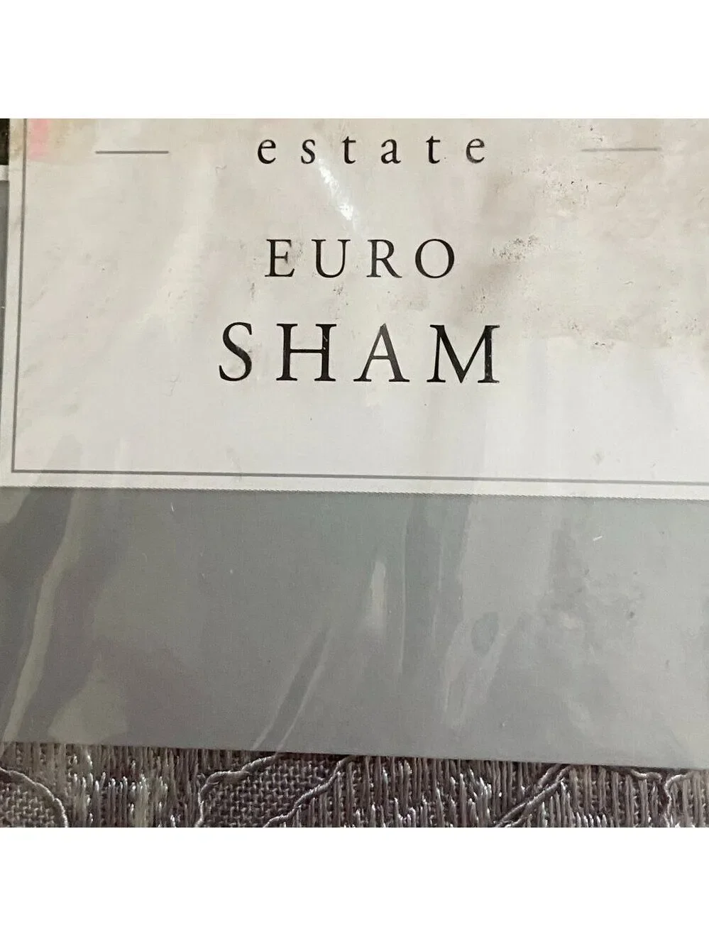 🐝🐝VTG Bridge Street Estate ONE Euro Sham Grey 26x26 Embroidered NWT