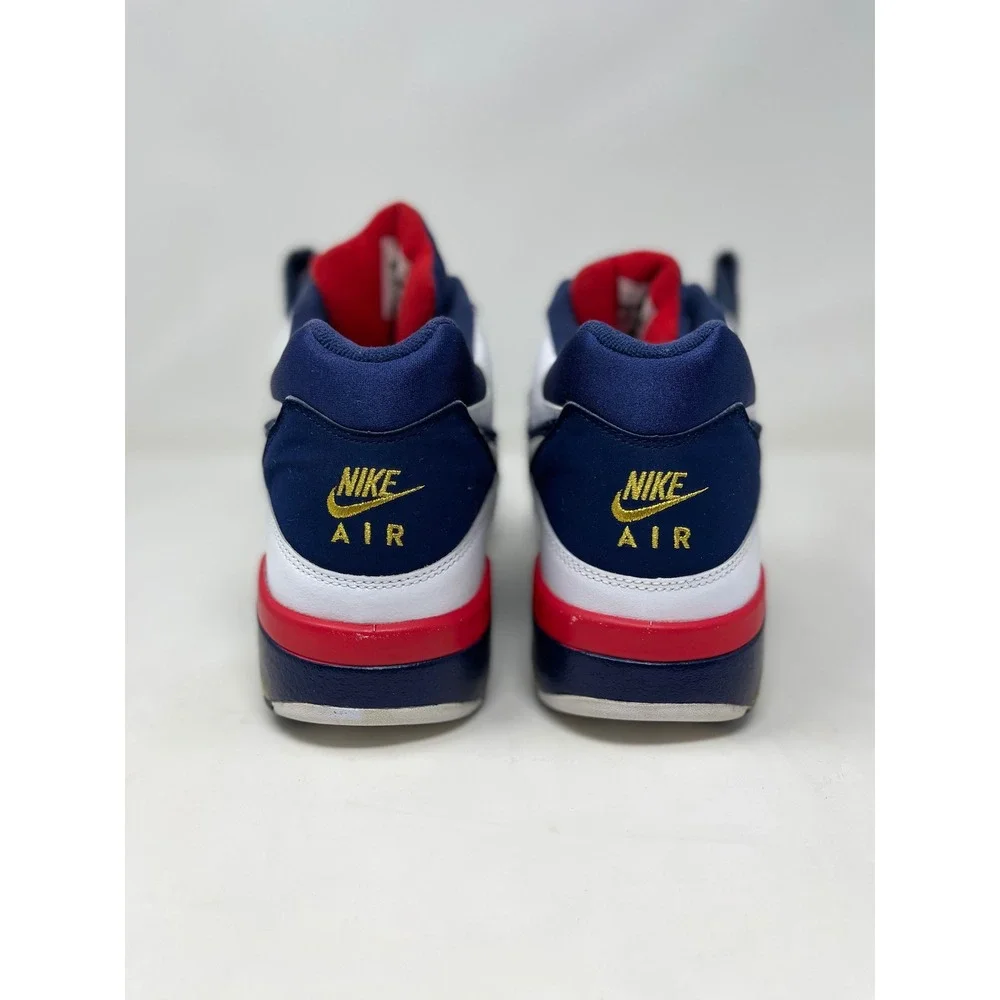 Nike Air Force 180 Mens Size 10 White Navy Gold Excellent Olympic Barkley