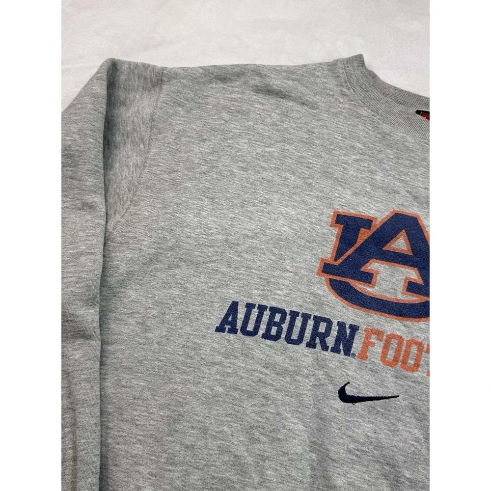 Vintage Y2K Nike Auburn Tigers Football Sweatshirt Mens M Gray Swoosh 90s NCAA