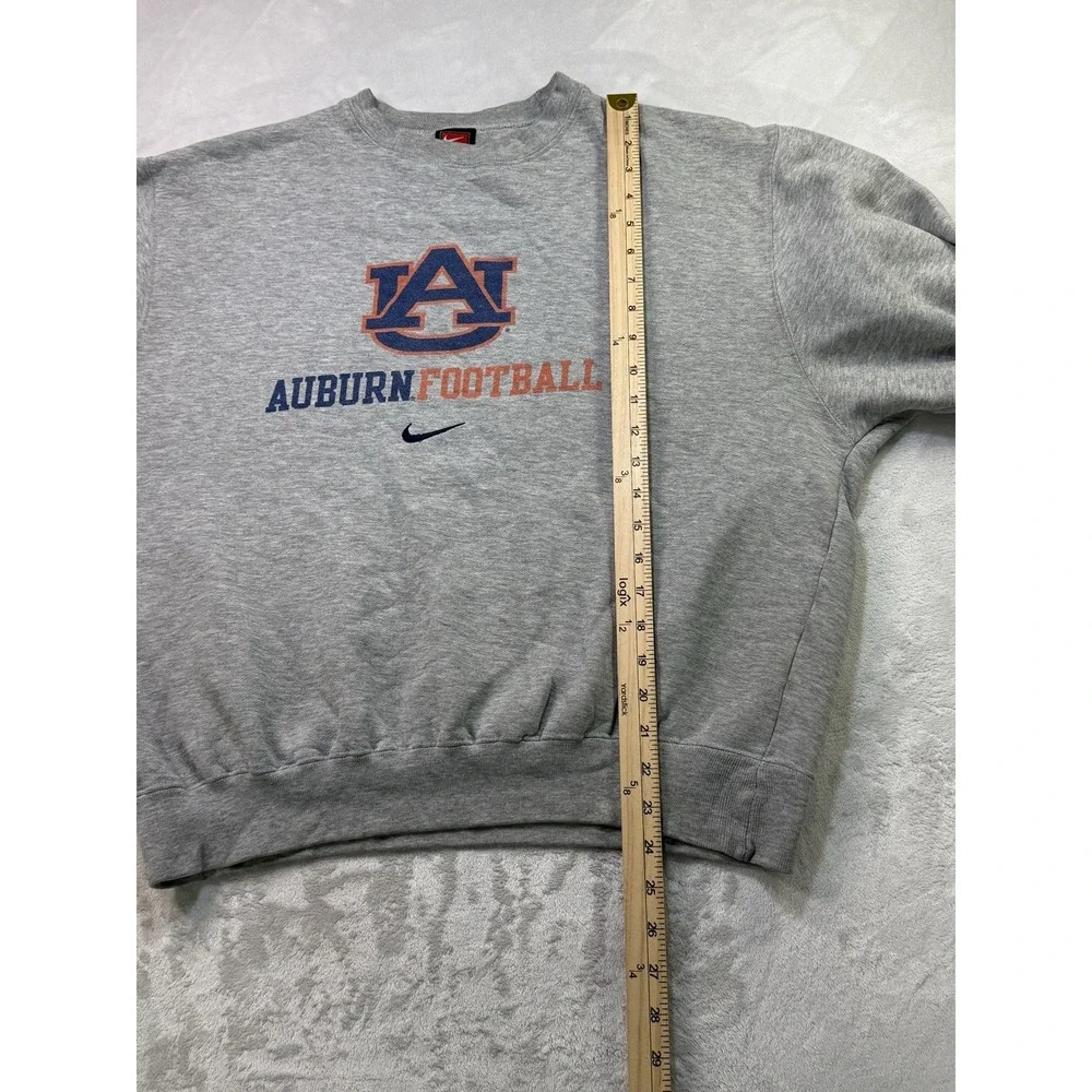 Vintage Y2K Nike Auburn Tigers Football Sweatshirt Mens M Gray Swoosh 90s NCAA
