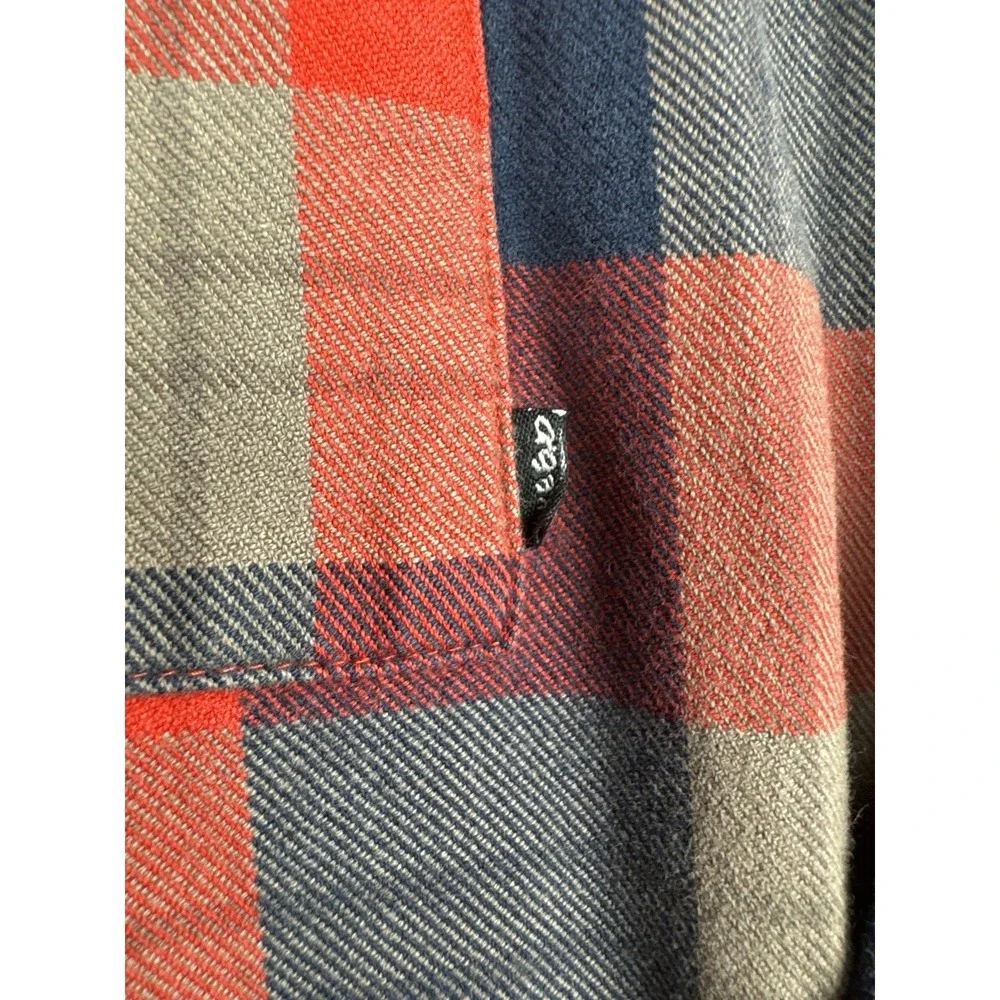 Nike 6.0 Plaid Flannel Button Up Shirt Red Navy Skateboarding Size XL