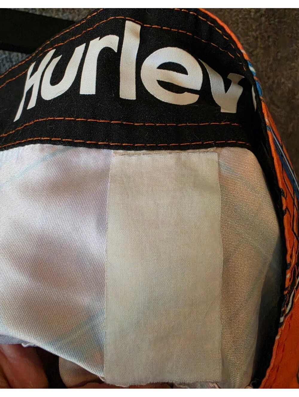 Hurley Shorts Men Vibrant Orange Plaid Puerto Rico Super Suede Swim Trunks