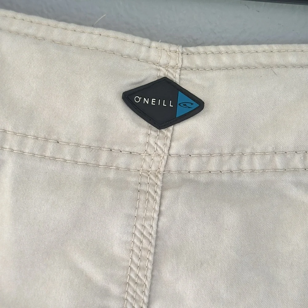 O’NEILL men’s orange stripe tie waist board shorts size 34