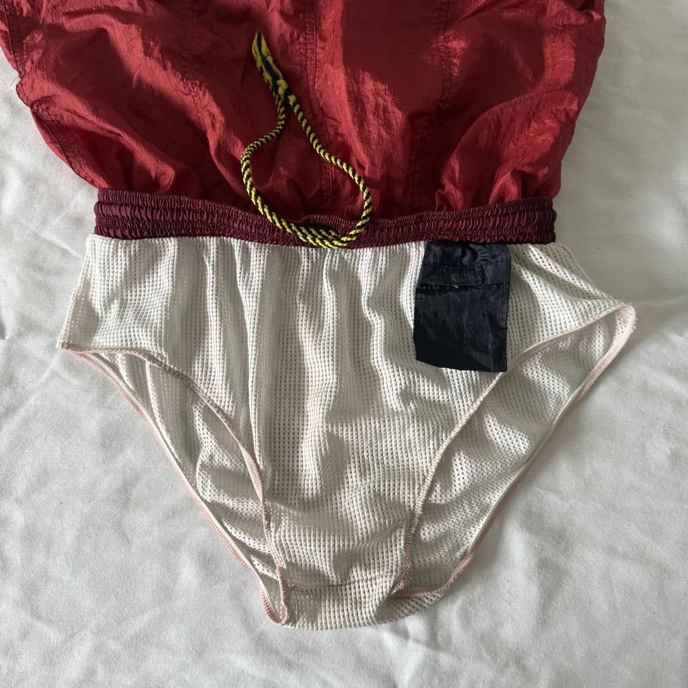 Vintage Champion Swim Trunks Mens Medium Red 90s Lined Surfing Beach Drawstring