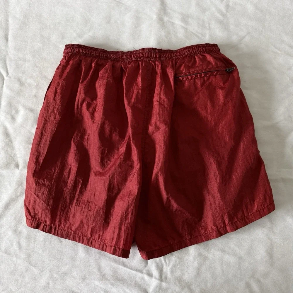 Vintage Champion Swim Trunks Mens Medium Red 90s Lined Surfing Beach Drawstring