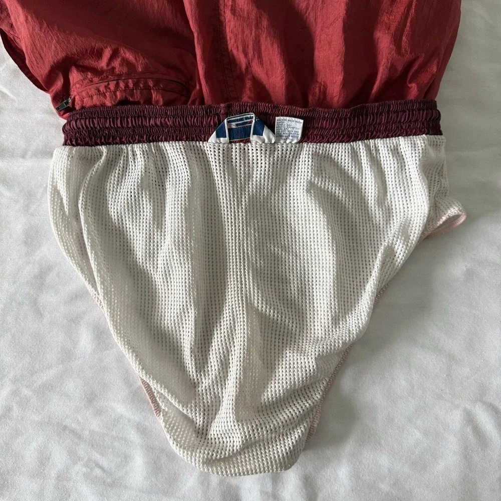Vintage Champion Swim Trunks Mens Medium Red 90s Lined Surfing Beach Drawstring