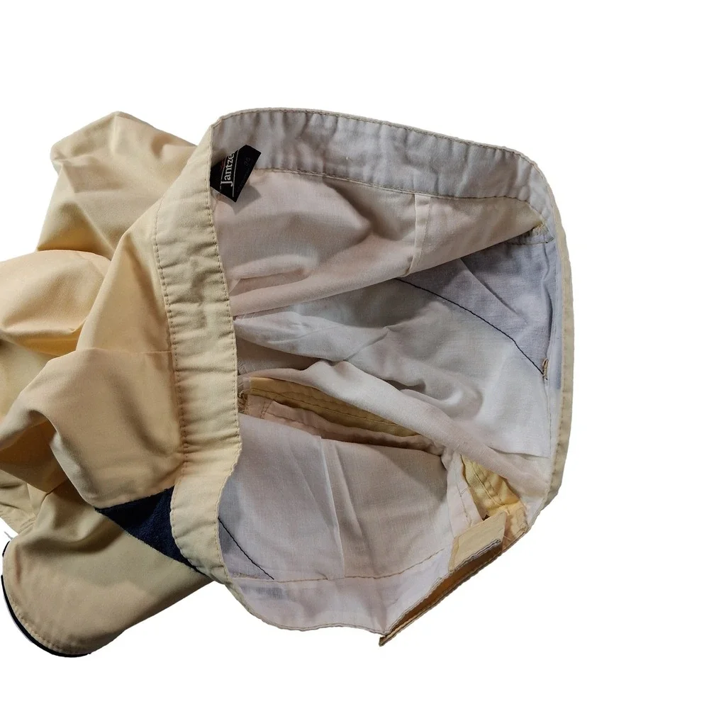 Jantzen Swim Trunks Mens 34 Yellow Vintage 70s 80s Terry Cloth Trim Short Shorts