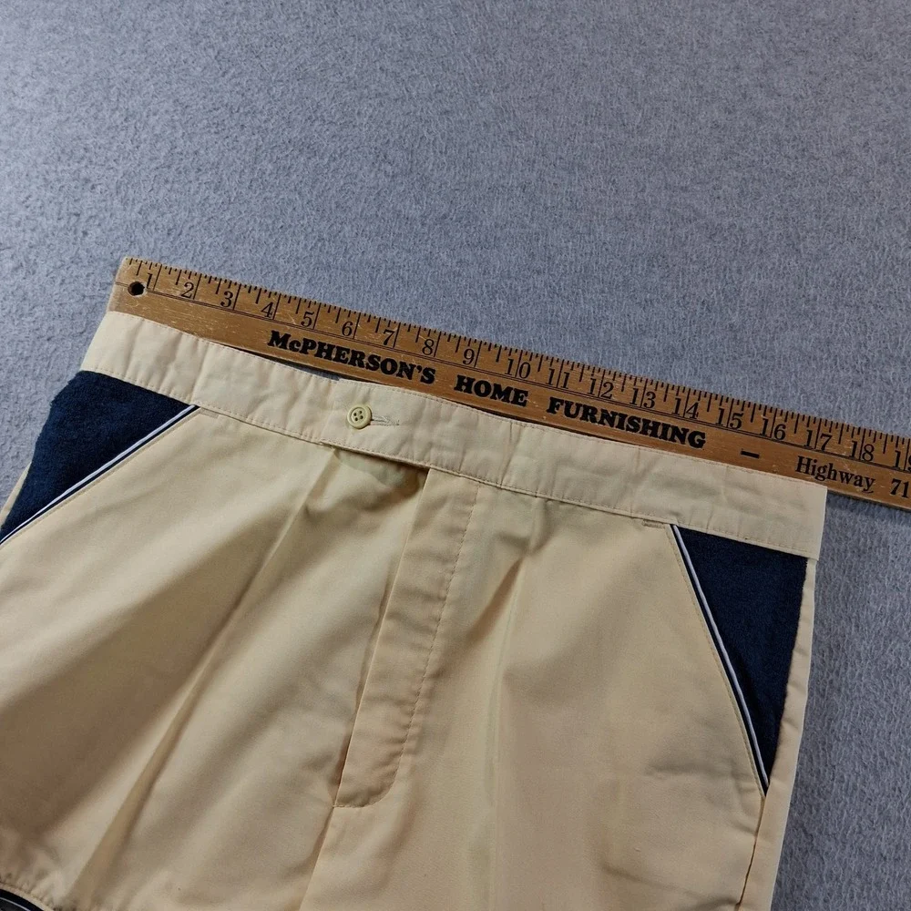 Jantzen Swim Trunks Mens 34 Yellow Vintage 70s 80s Terry Cloth Trim Short Shorts