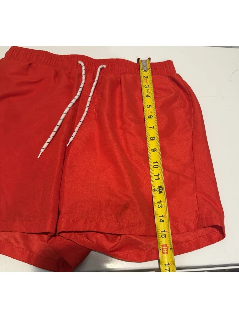 Mens Solid Swim Trunks Beach Shorts Size Medium Red