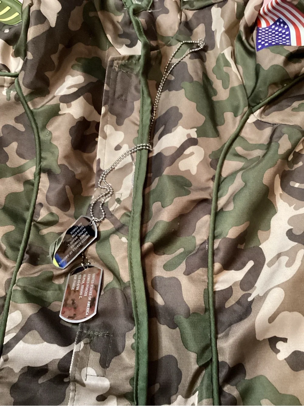 Kids Army Camo One-Piece Costume -