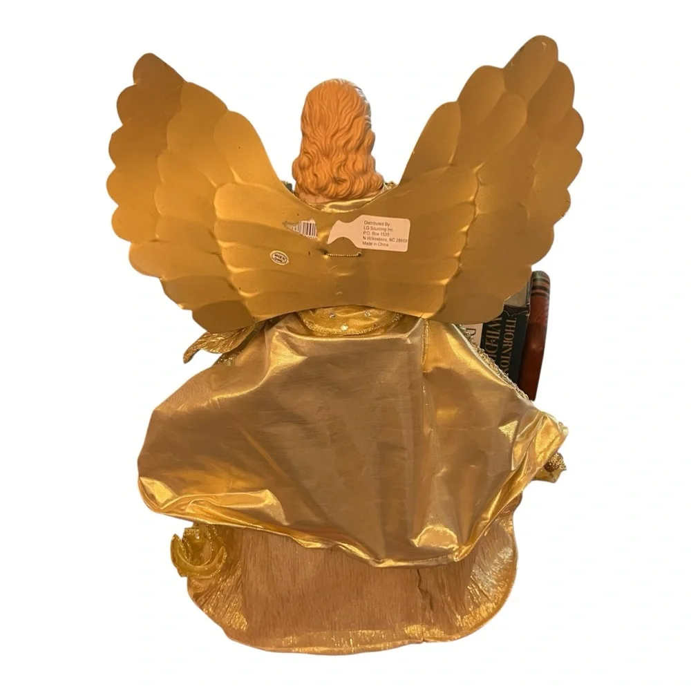 Angel Christmas Tree Topper 18” Big Holiday Time Golden Home Decor
