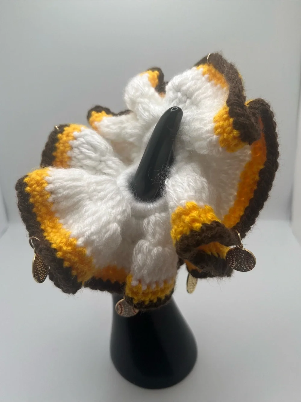 Padres Baseball Fan Scrunchie with Charm Accents