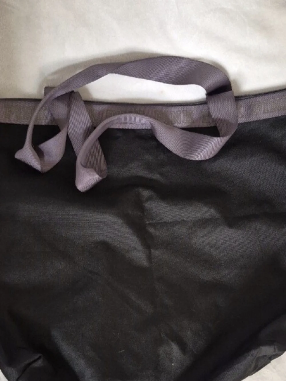 PINK Victoria's Secret Black Tote with Lavender Trim and Sequin Logo
