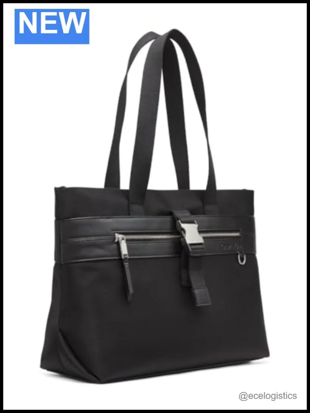 Chic Nylon Women's Organizational Tote with Multiple Pockets, Shoulder Strap