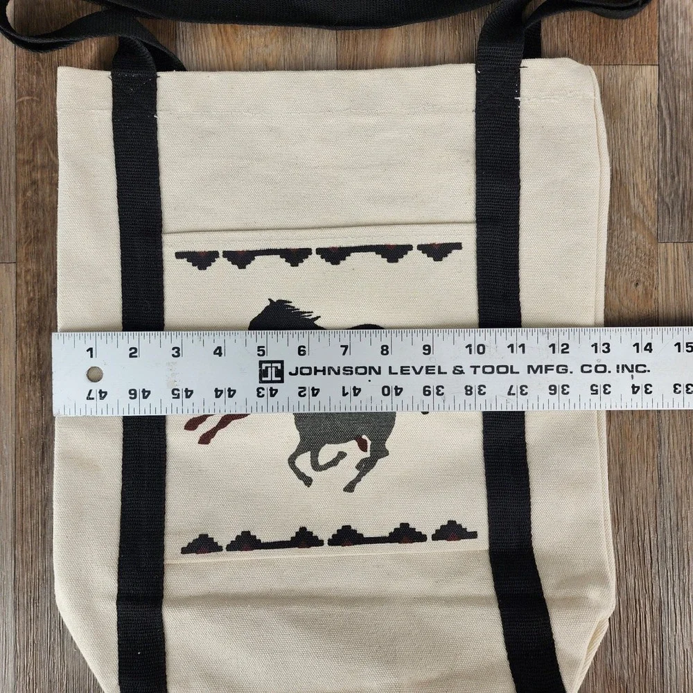 Vtg ElPaso SADD Canvas Tote Bag Horse‎ Native American Southwest Print