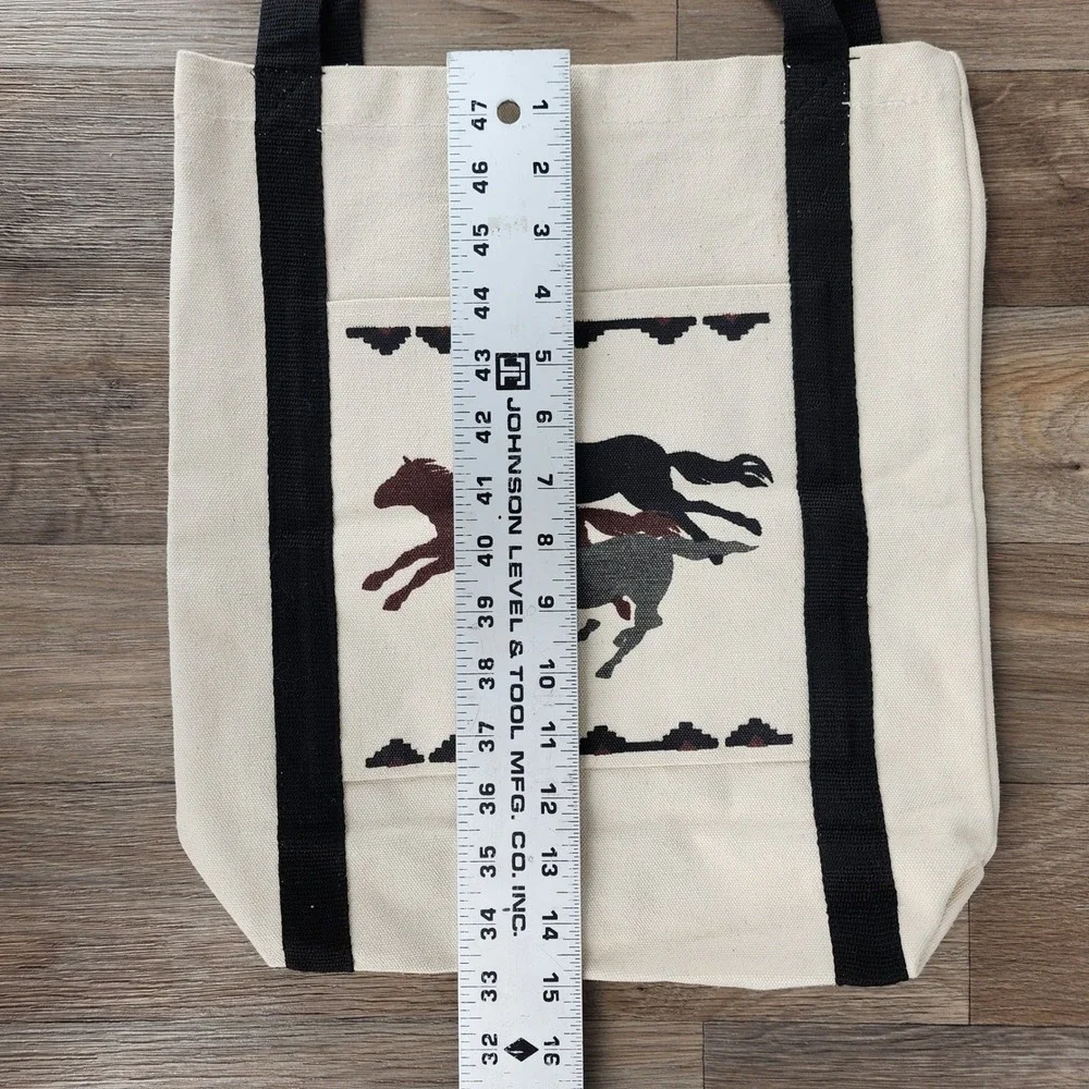 Vtg ElPaso SADD Canvas Tote Bag Horse‎ Native American Southwest Print