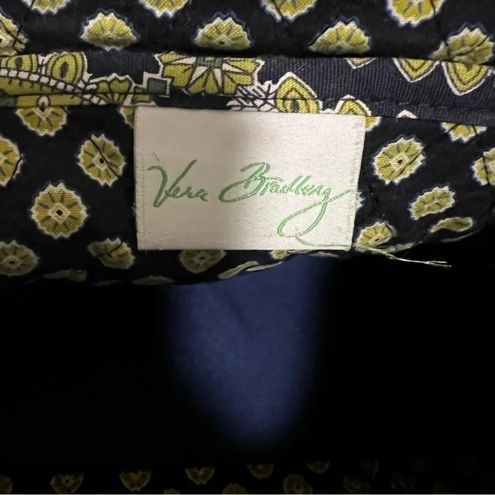 VERA BRADLEY Cambridge 2007 Little Betsey Y2K Navy Green Quilted 2 Straps Zipper