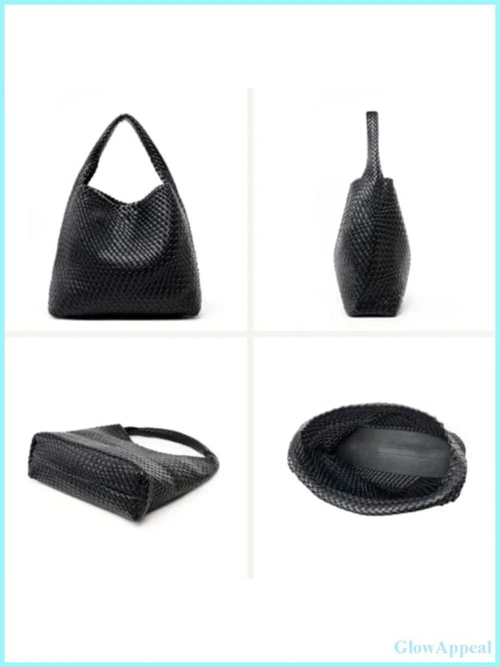 Woven Tote Bag for Women Faux Leather Handbag Shoulder Purse