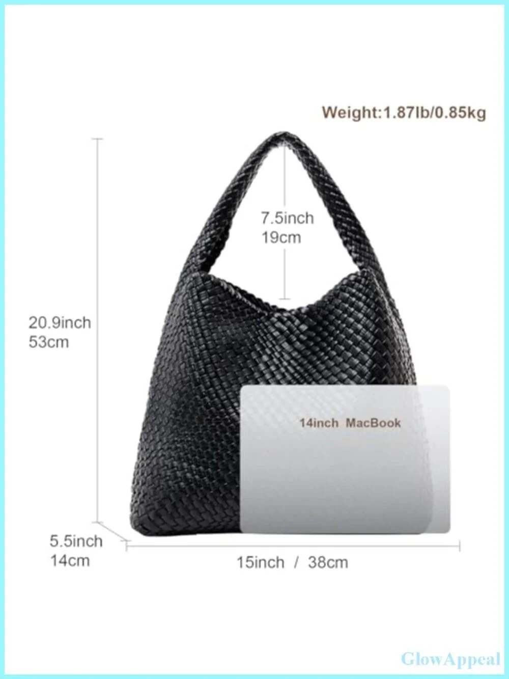 Woven Tote Bag for Women Faux Leather Handbag Shoulder Purse