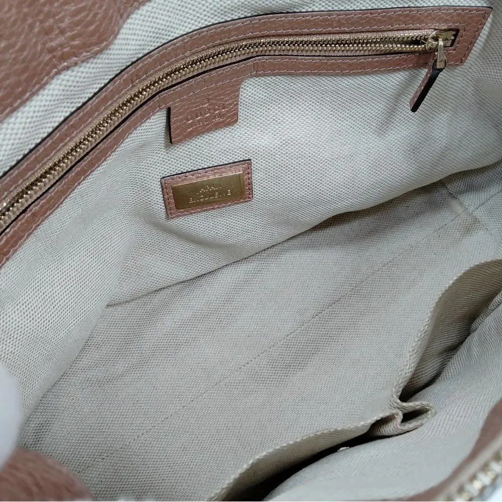 Auth Gucci Ltd Edition Rose Gold Interlocking GG Monogram 2way Working Tote RARE