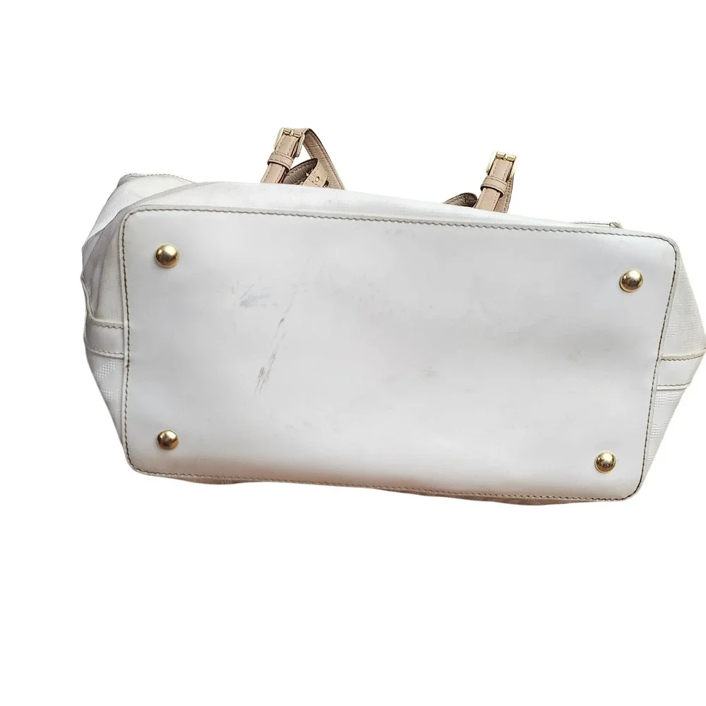 Michael Kors Jet Set white patent leather‎ tote shoulder bag  Classic Designer