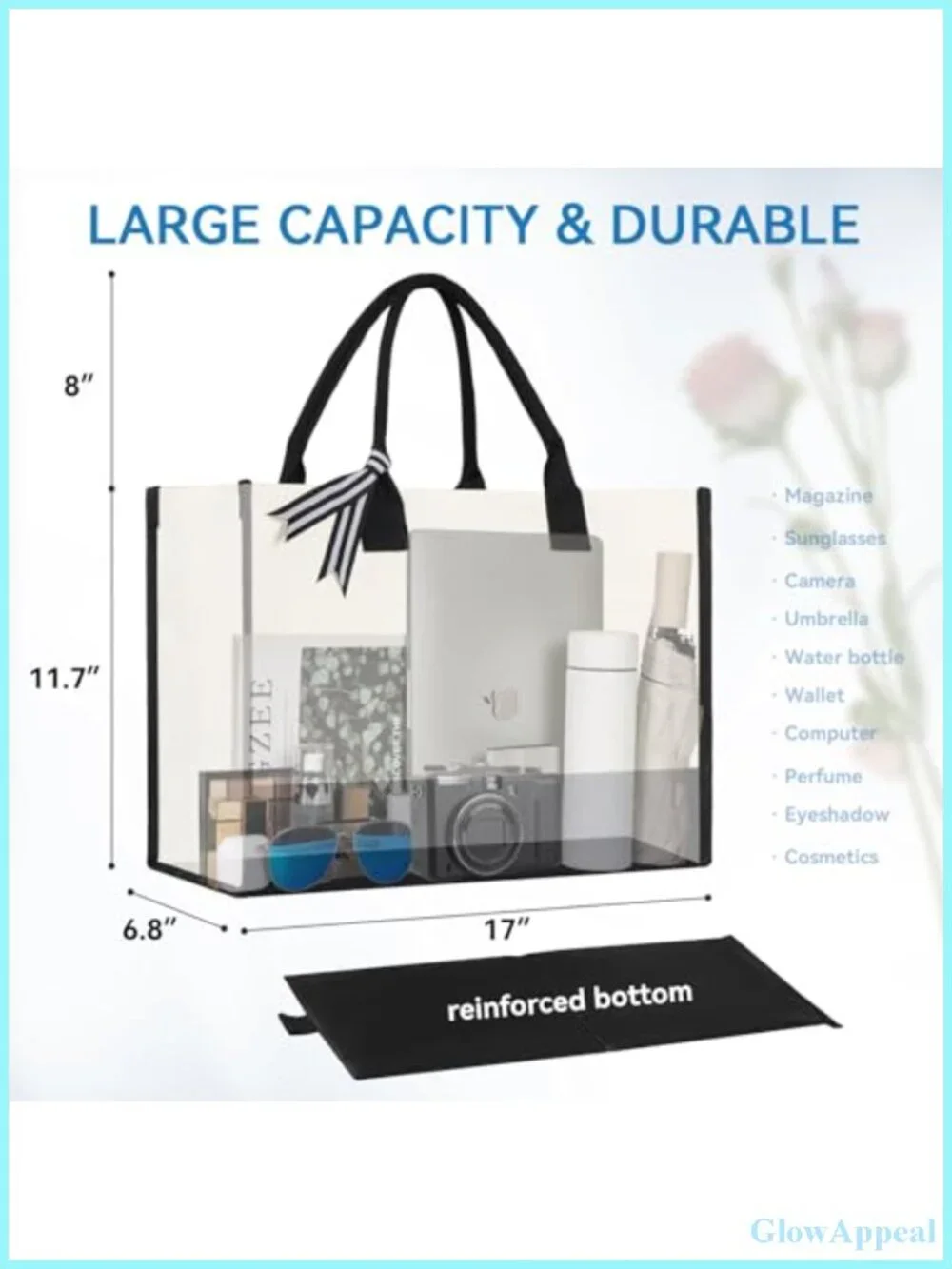Personalized Initial Canvas Tote Bag for Women - Extra Large Beach Shoulder