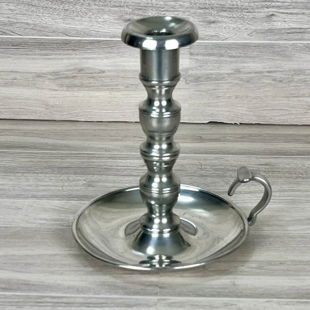 Vintage Woodbury Pewterers Candle Holder Candlestick Finger Loop Henry Ford USA