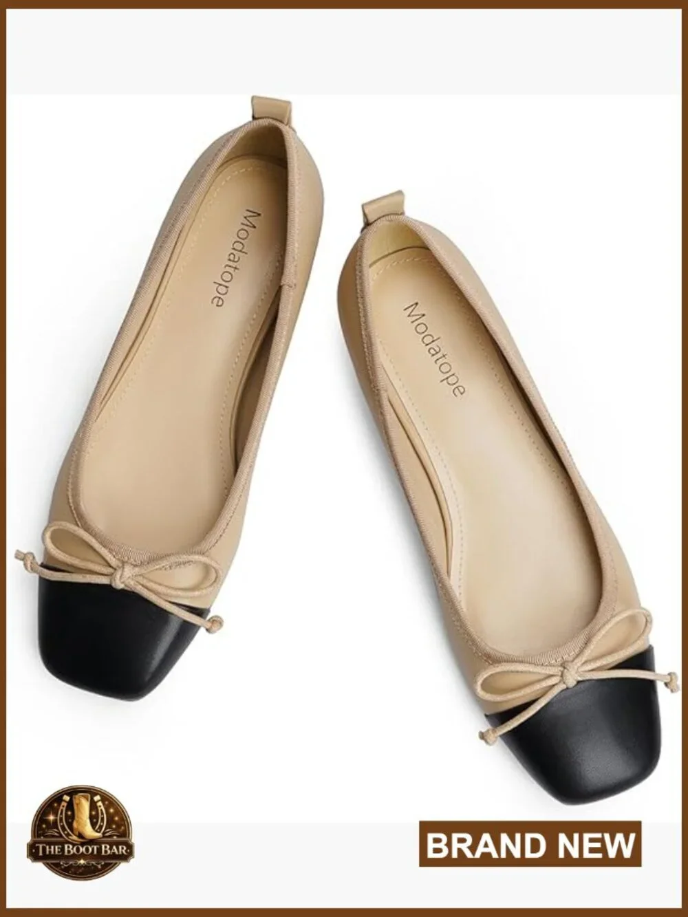 Ballet Flats with Bow Square Toe Slip on Dressy Ballerina Shoes for Women