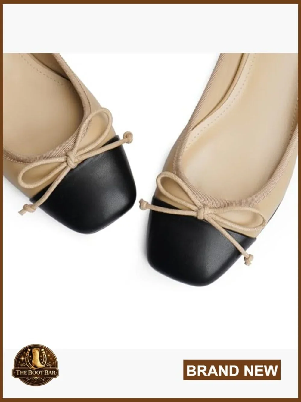 Ballet Flats with Bow Square Toe Slip on Dressy Ballerina Shoes for Women