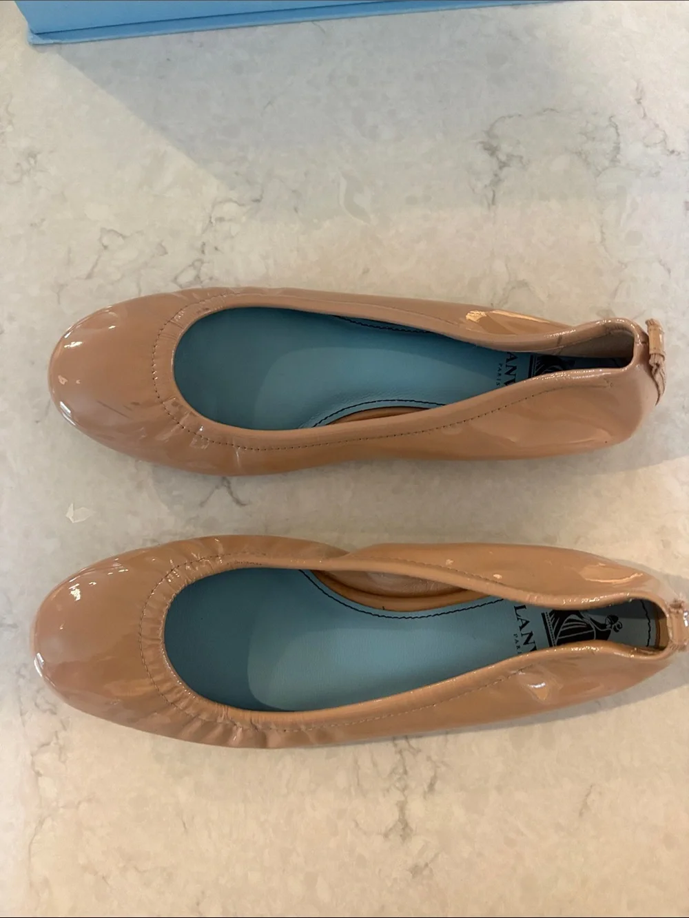 Lanvin Nude Patent Leather Ballet Flats