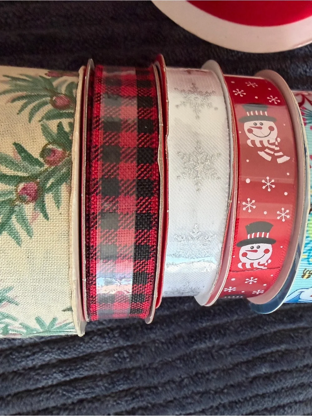 Festive Red and Green Holiday Ribbon Set Lot of 11