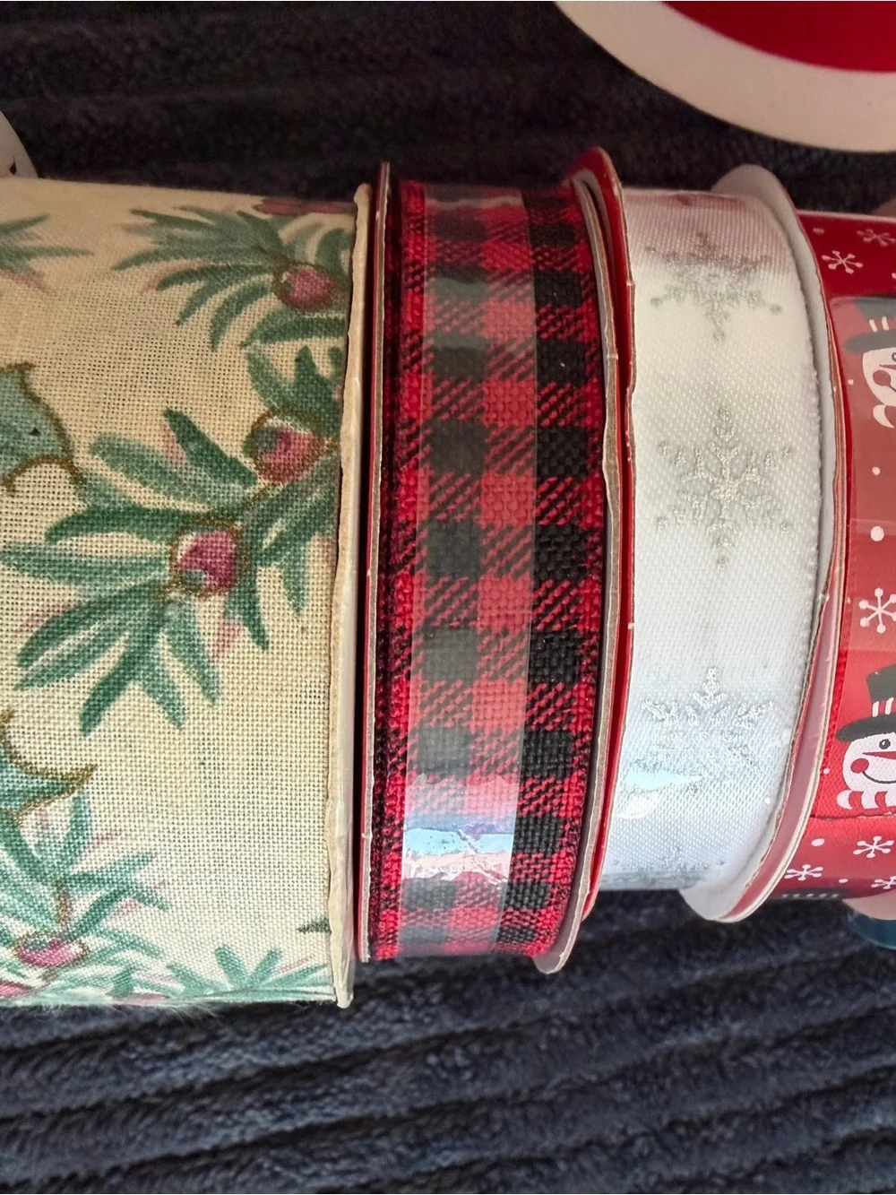 Festive Red and Green Holiday Ribbon Set Lot of 11