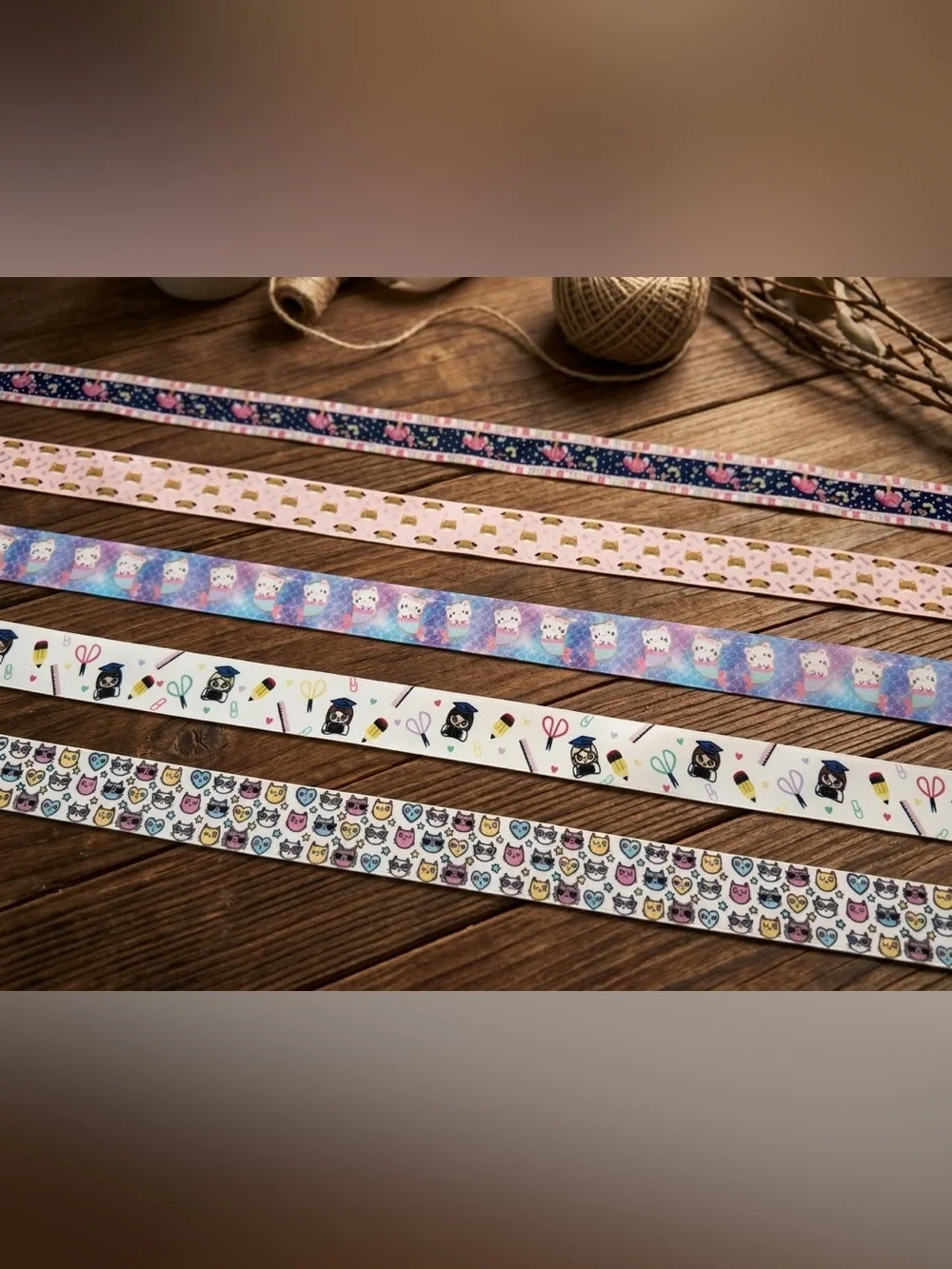 Whimsical & Cute Patterned Grosgrain Ribbons – 5 Designs DIY Crafting 5Yards