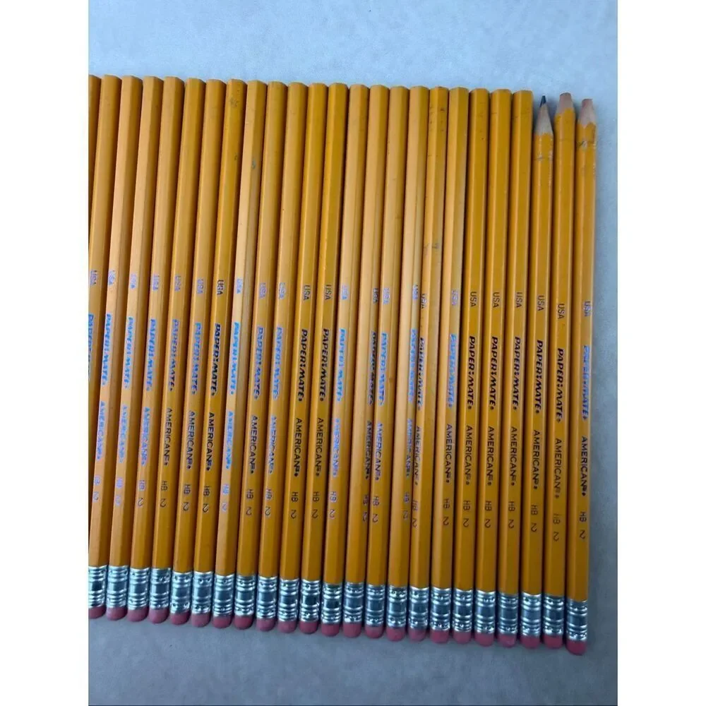 Vintage Papermate Classic Wood Pencils HB #2 USA Made Lot of 29