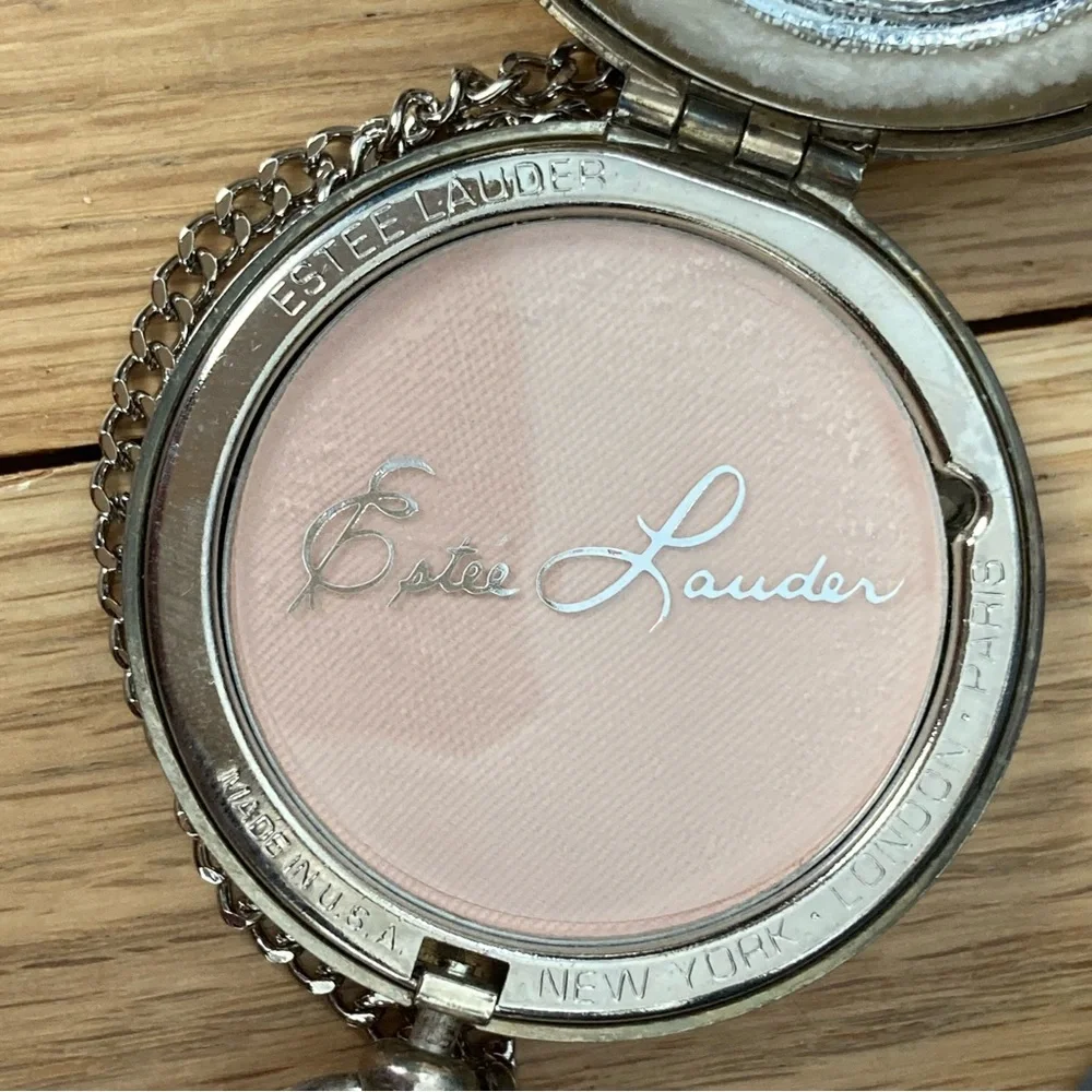 NIB Vintage Silver-plated mirrored compact by Estee Lauder. New Vintage. 1970’s.