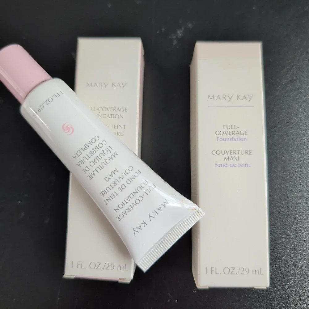 Mary Kay Full Coverage Foundation Ivory 202 Lot of 2 1 Fl Oz Each 365000
