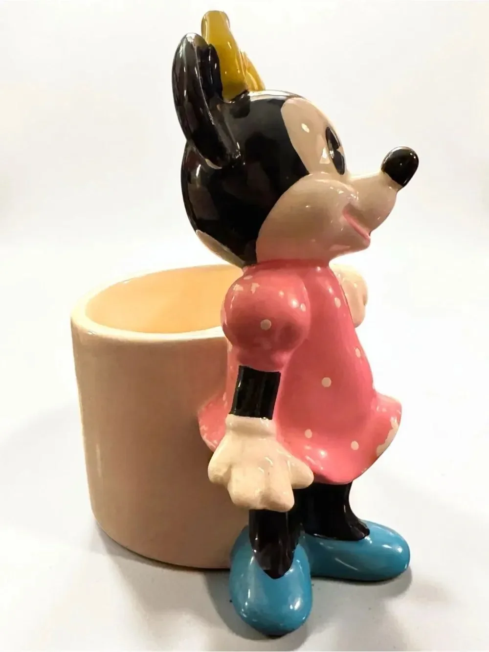 Vintage Walt Disney Productions Minnie Mouse Small Ceramic Planter Japan
