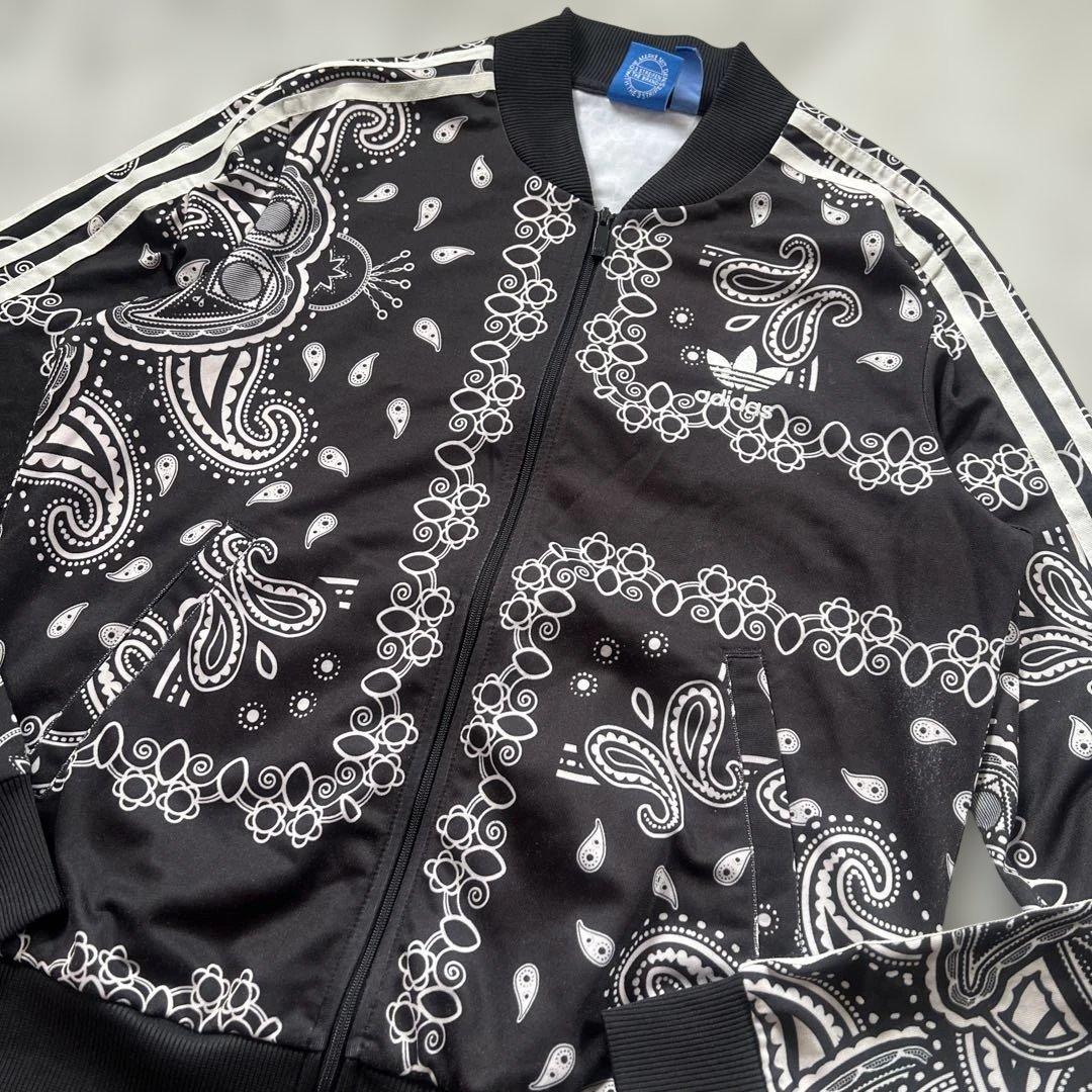 Adidas Originals Track Jacket Top, All-over Paisley Print, M